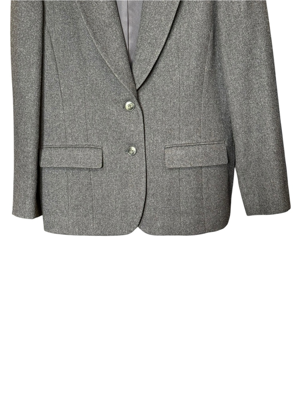 Pendleton Virgin Wool Gray Blazer Made in USA Women’s Jacket Size 16 Vintage - Picture 6 of 10